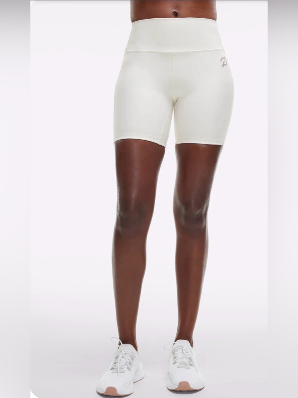 Peloton Cream High-Waist Bike Shorts